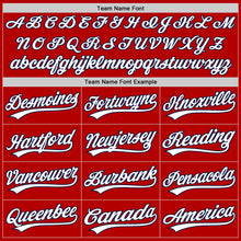 Load image into Gallery viewer, Custom Red White-Navy Authentic Throwback Baseball Jersey