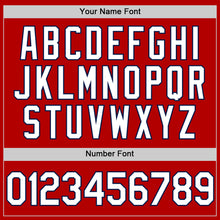 Load image into Gallery viewer, Custom Red White-Navy Authentic Throwback Baseball Jersey