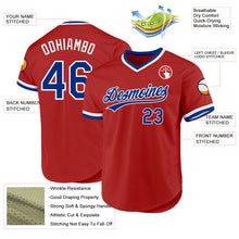 Load image into Gallery viewer, Custom Red Royal-White Authentic Throwback Baseball Jersey