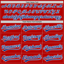 Load image into Gallery viewer, Custom Red Royal-White Authentic Throwback Baseball Jersey