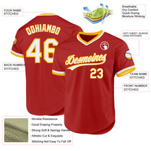 Load image into Gallery viewer, Custom Red White-Gold Authentic Throwback Baseball Jersey