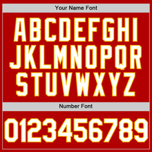 Load image into Gallery viewer, Custom Red White-Gold Authentic Throwback Baseball Jersey