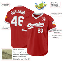 Load image into Gallery viewer, Custom Red White-Gray Authentic Throwback Baseball Jersey