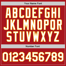 Load image into Gallery viewer, Custom Red White-Gold Authentic Throwback Basketball Jersey