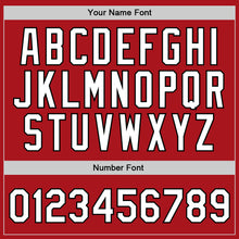 Load image into Gallery viewer, Custom Red White-Black Authentic Throwback Basketball Jersey