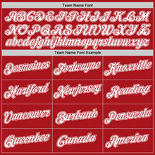 Load image into Gallery viewer, Custom Red White Authentic Throwback Basketball Jersey