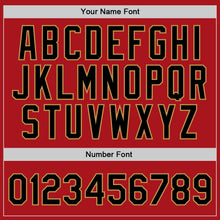 Load image into Gallery viewer, Custom Red Black-Old Gold Authentic Throwback Basketball Jersey