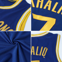 Load image into Gallery viewer, Custom Royal Royal-Old Gold Authentic Throwback Basketball Jersey