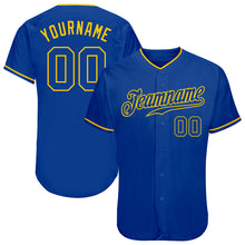 Load image into Gallery viewer, Custom Royal Royal-Gold Authentic Baseball Jersey