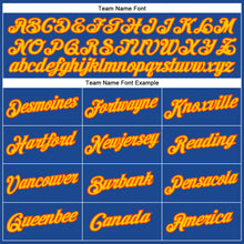 Load image into Gallery viewer, Custom Royal Gold-Orange Authentic Baseball Jersey