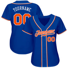 Load image into Gallery viewer, Custom Royal Orange-White Authentic Baseball Jersey