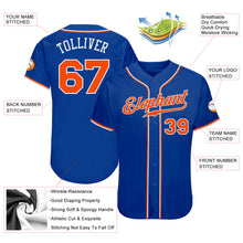 Load image into Gallery viewer, Custom Royal Orange-White Authentic Baseball Jersey