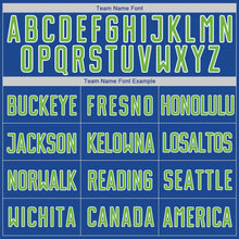 Load image into Gallery viewer, Custom Royal Neon Green-White Authentic Baseball Jersey