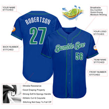 Load image into Gallery viewer, Custom Royal Kelly Green-White Authentic Baseball Jersey