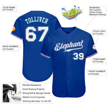 Load image into Gallery viewer, Custom Royal White-Teal Authentic Baseball Jersey