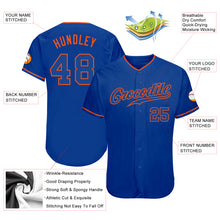 Load image into Gallery viewer, Custom Royal Royal-Orange Authentic Baseball Jersey