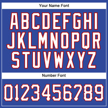 Load image into Gallery viewer, Custom Royal White Pinstripe White-Red Authentic Baseball Jersey