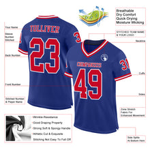 Load image into Gallery viewer, Custom Royal Red-White Mesh Authentic Throwback Football Jersey