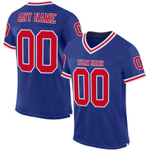 Load image into Gallery viewer, Custom Royal Red-White Mesh Authentic Throwback Football Jersey