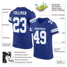 Load image into Gallery viewer, Custom Royal White-Light Blue Mesh Authentic Football Jersey