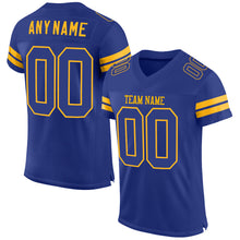 Load image into Gallery viewer, Custom Royal Royal-Gold Mesh Authentic Football Jersey