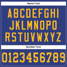Load image into Gallery viewer, Custom Royal Gold Mesh Authentic Football Jersey