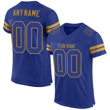 Load image into Gallery viewer, Custom Royal Royal-Old Gold Mesh Authentic Football Jersey