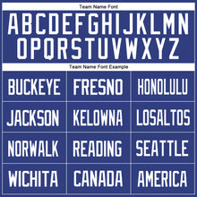 Load image into Gallery viewer, Custom Royal White Mesh Authentic Football Jersey