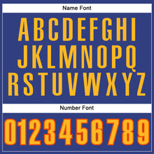 Load image into Gallery viewer, Custom Royal Gold-Orange Mesh Authentic Football Jersey