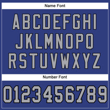 Load image into Gallery viewer, Custom Royal Gray-Black Mesh Authentic Football Jersey