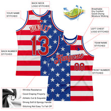 Load image into Gallery viewer, Custom Royal Red-White 3D Pattern Design American Flag Authentic Basketball Jersey