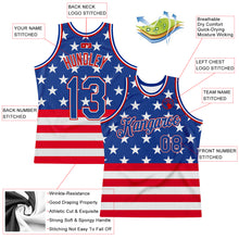 Load image into Gallery viewer, Custom Royal Royal-Red 3D Pattern Design American Flag Authentic Basketball Jersey