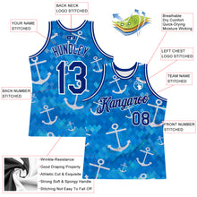 Load image into Gallery viewer, Custom Royal Royal-White 3D Pattern Design Anchors Authentic Basketball Jersey