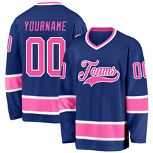 Load image into Gallery viewer, Custom Royal Pink-White Hockey Jersey