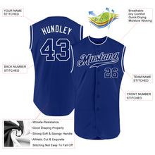 Load image into Gallery viewer, Custom Royal Royal-White Authentic Sleeveless Baseball Jersey
