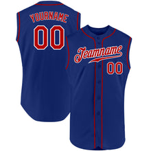 Load image into Gallery viewer, Custom Royal Red-White Authentic Sleeveless Baseball Jersey
