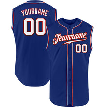 Load image into Gallery viewer, Custom Royal White-Red Authentic Sleeveless Baseball Jersey