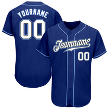 Load image into Gallery viewer, Custom Royal White-Light Blue Authentic Baseball Jersey