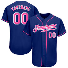 Load image into Gallery viewer, Custom Royal Pink-White Authentic Baseball Jersey