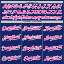 Load image into Gallery viewer, Custom Royal White Pinstripe Pink-White Authentic Baseball Jersey