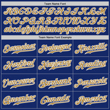 Load image into Gallery viewer, Custom Royal White Pinstripe Old Gold-White Authentic Baseball Jersey