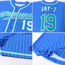 Load image into Gallery viewer, Custom Royal White Pinstripe Kelly Green-White Authentic Baseball Jersey