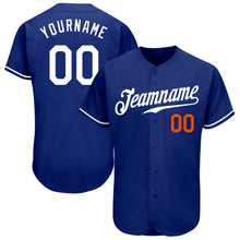 Load image into Gallery viewer, Custom Royal White-Orange Authentic Baseball Jersey
