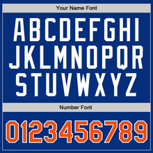 Load image into Gallery viewer, Custom Royal Orange-White Authentic Throwback Basketball Jersey