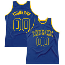 Load image into Gallery viewer, Custom Royal Royal-Gold Authentic Throwback Basketball Jersey