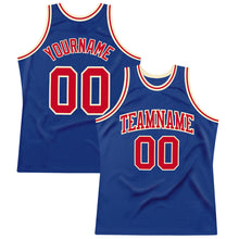 Load image into Gallery viewer, Custom Royal Red-Cream Authentic Throwback Basketball Jersey