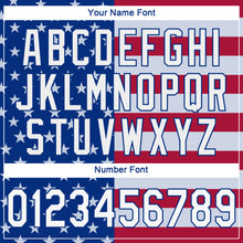 Load image into Gallery viewer, Custom Royal White-Red 3D American Flag Performance T-Shirt