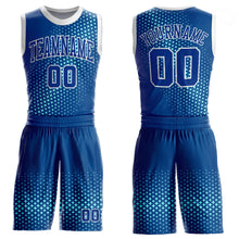 Load image into Gallery viewer, Custom Royal Royal-Teal Round Neck Sublimation Basketball Suit Jersey
