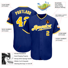 Load image into Gallery viewer, Custom Royal Gold-White Authentic Baseball Jersey