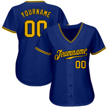 Load image into Gallery viewer, Custom Royal Gold-Black Authentic Baseball Jersey